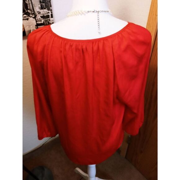 Dana Buchman Button Down Style  Polyester Stretchy Sleeve Cap Top-Large - Picture 4 of 6